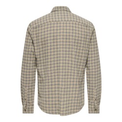 ONLY & SONS Gudmund langærmet skjorte - Chinchilla / BLUE NIGHTS