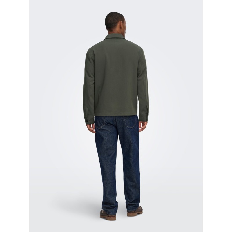 ONLY & SONS Will zip overshirt - Beluga