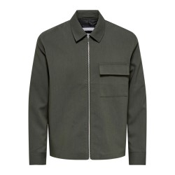 ONLY & SONS Will zip overshirt - Beluga