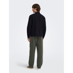 ONLY & SONS Will zip overshirt - Jet Black