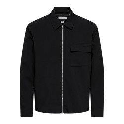 ONLY & SONS Will zip overshirt - Jet Black
