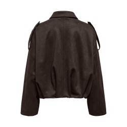 ONLY Moon-Stina faux læder bomber Jakke - Chocolate Torte