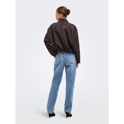 ONLY Moon-Stina faux læder bomber Jakke - Chocolate Torte