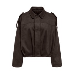 ONLY Moon-Stina faux læder bomber Jakke - Chocolate Torte