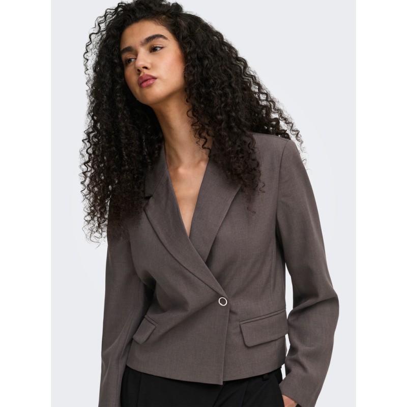 ONLY Linda langærmet blazer - Chocolate Torte / MELANGE