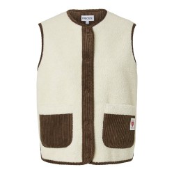 PIECES Anastacia teddy vest - Birch / WREN