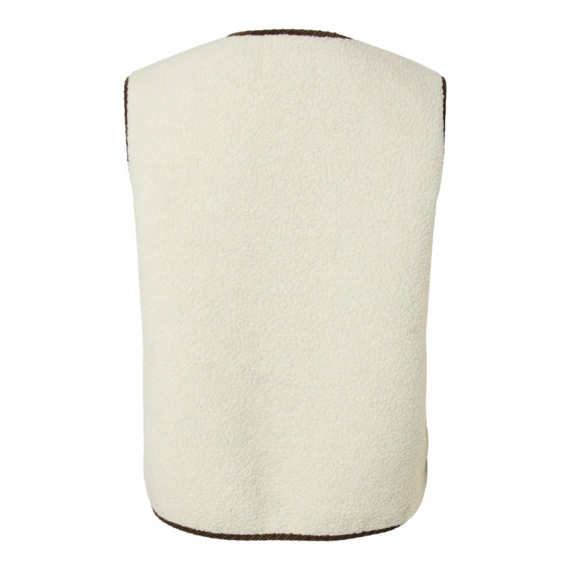 PIECES Anastacia teddy vest - Birch / WREN