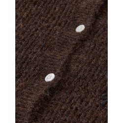 NAME IT KIDS Rifey langærmet strikcardigan - Chocolate Plum