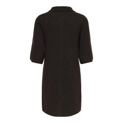 ONLY Alivia strikkjole - Coffee Bean / Button / Melange