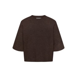 ONLY CARMAKOMA Simoni 3/4 strik pullover - Coffee Bean / MELANGE