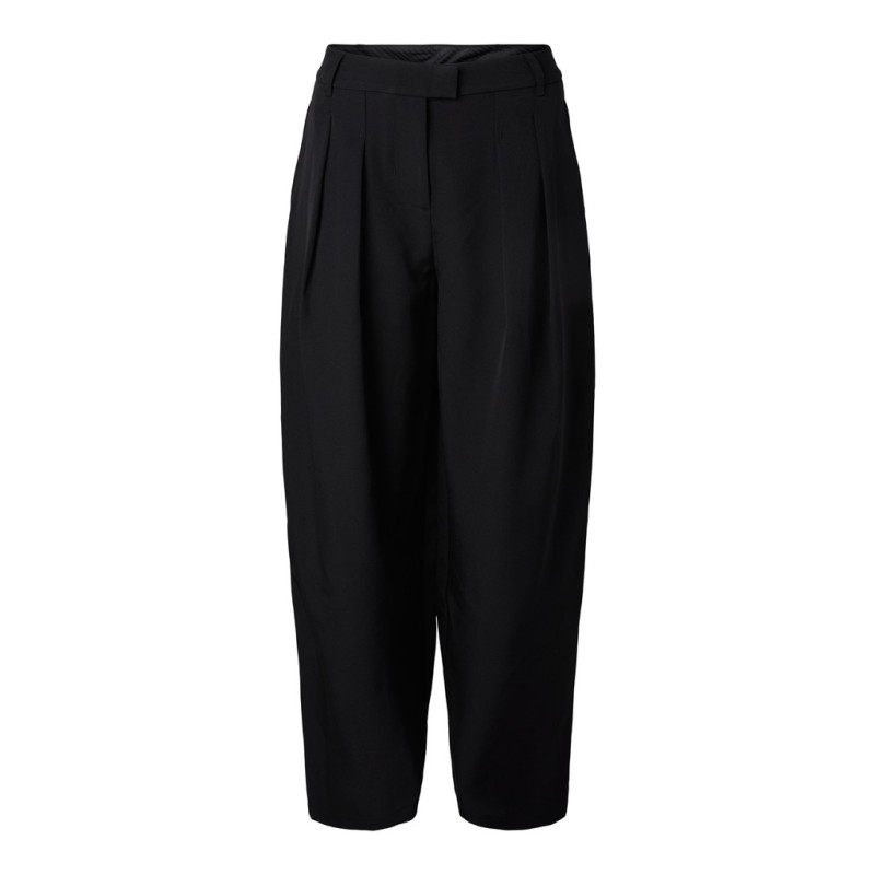 PIECES Olivia mid waist barrel bukser - Black