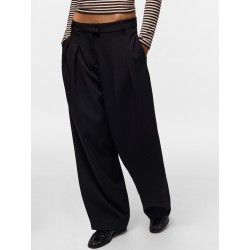 PIECES Olivia mid waist barrel bukser - Black