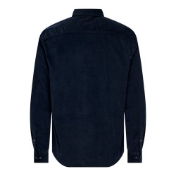 ONLY & SONS Michael langærmet fløjl skjorte - Dark Sapphire