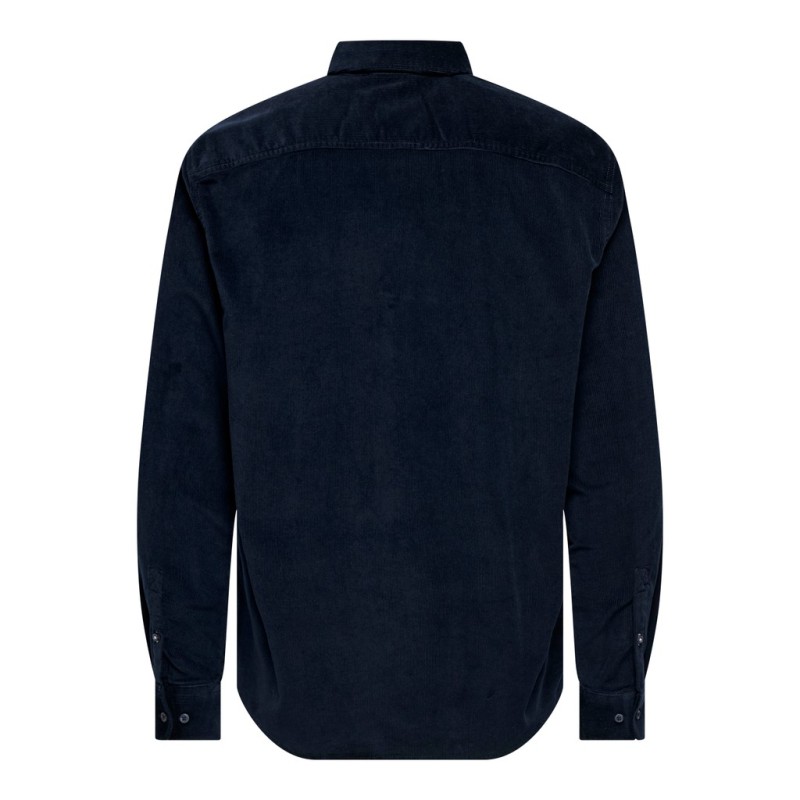 ONLY & SONS Michael langærmet fløjl skjorte - Dark Sapphire