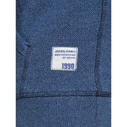 JACK & JONES STRUCTURE APPLICATION SWEAT HOOD L/S- NAVYY BLAZER