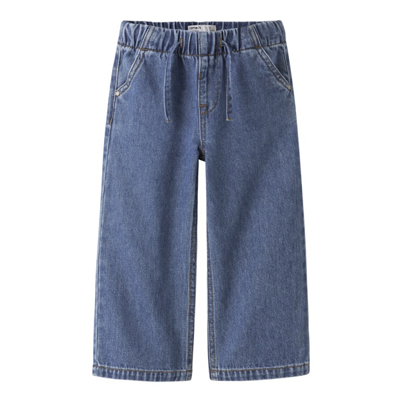 NAME IT Mini Rose brede pull-up jeans - Medium Blue Denim