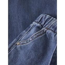 NAME IT Mini Rose brede pull-up jeans - Medium Blue Denim