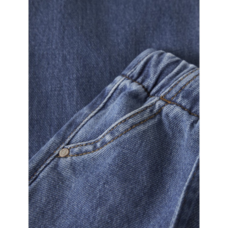 NAME IT Mini Rose brede pull-up jeans - Medium Blue Denim