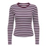 ONLY Val langærmet stribet bluse -  Fig / Dusty blue