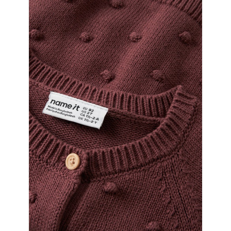 NAME IT KIDS Nasha langærmet strikcardigan - Wild Ginger