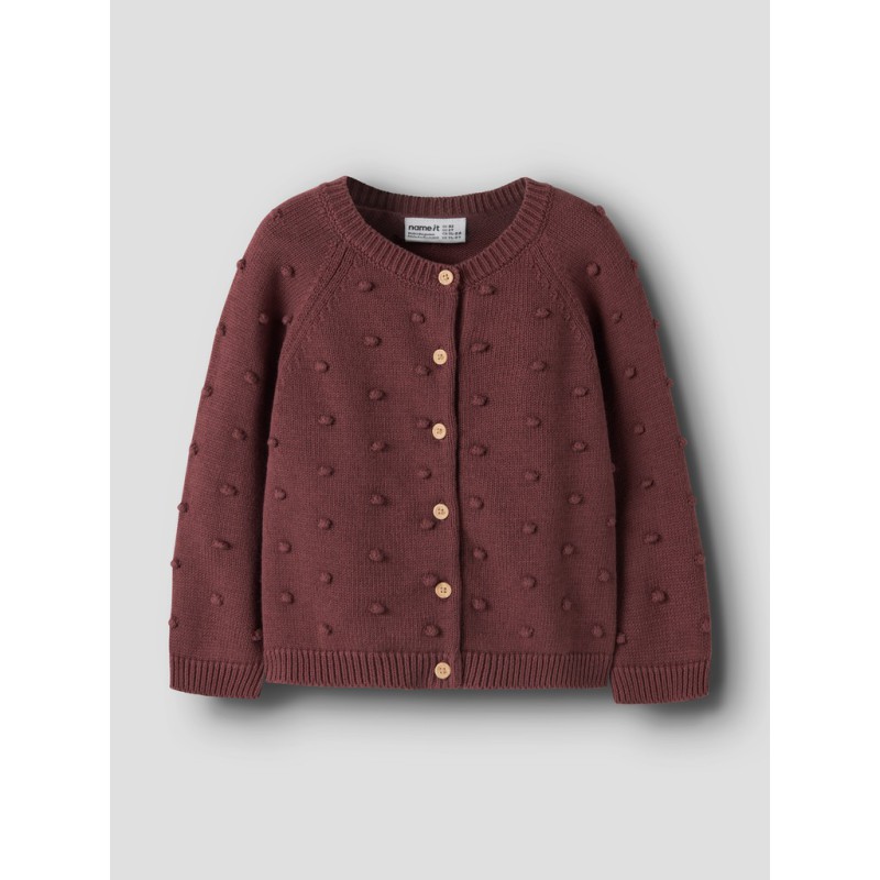 NAME IT KIDS Nasha langærmet strikcardigan - Wild Ginger