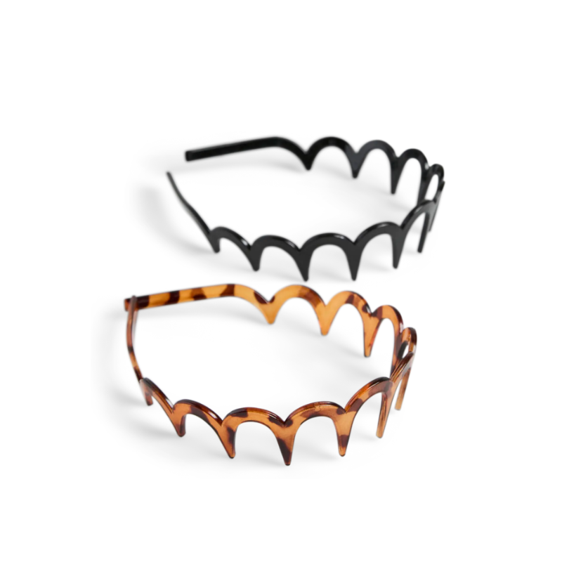 PIECES Atta hårbånd 2 pak - Chicory Coffee / BLACK