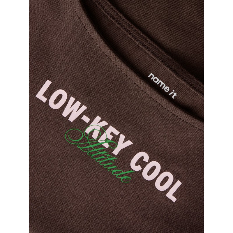 NAME IT KIDS Nabella langærmet bluse - Chocolate Brown
