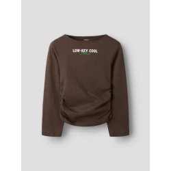 NAME IT KIDS Nabella langærmet bluse - Chocolate Brown