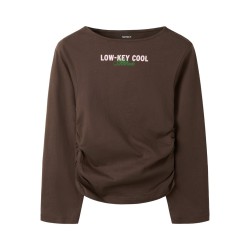NAME IT KIDS Nabella langærmet bluse - Chocolate Brown