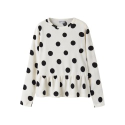 NAME IT KIDS Namsa langærmet bluse - Antique White