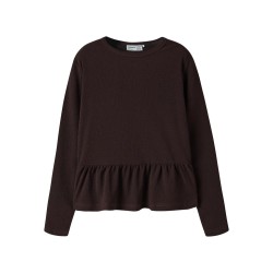 NAME IT KIDS Namsa langærmet bluse - Chocolate Plum