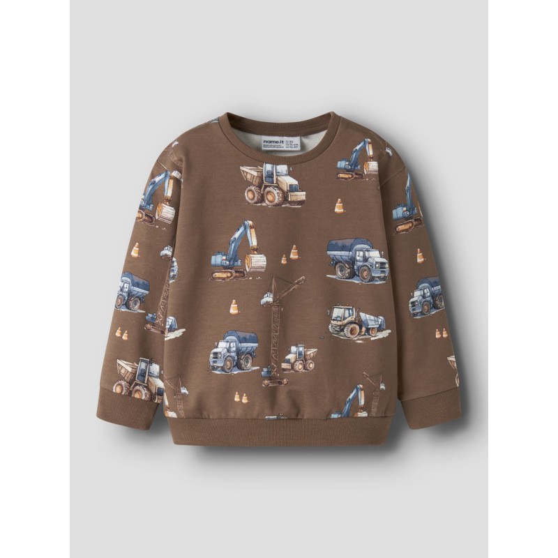 NAME IT MINI Nelson langærmet sweatshirt - Brown Lentil