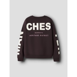 NAME IT KIDS Nokki langærmet sweatshirt - Chocolate Plum