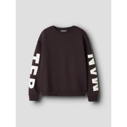 NAME IT KIDS Nokki langærmet sweatshirt - Chocolate Plum