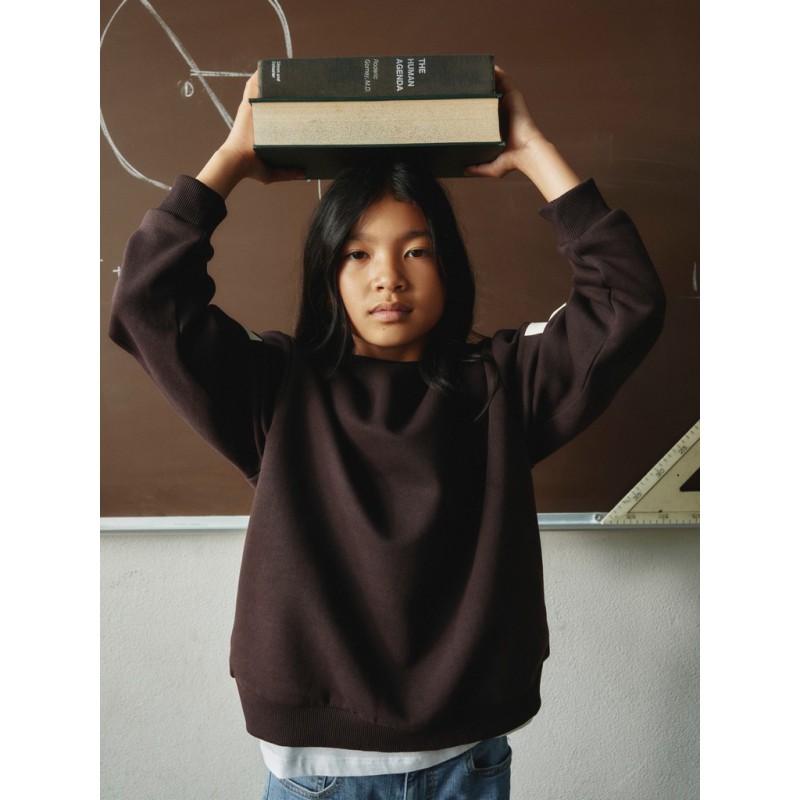 NAME IT KIDS Nokki langærmet sweatshirt - Chocolate Plum