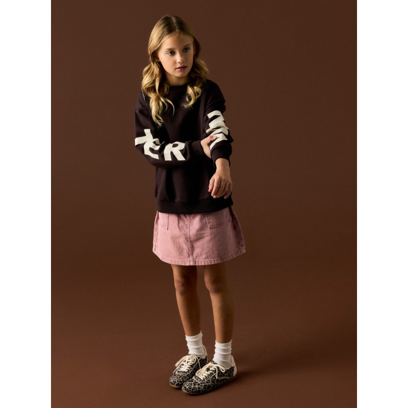 NAME IT KIDS pige - Nokki langærmet sweatshirt - Chocolate Plum