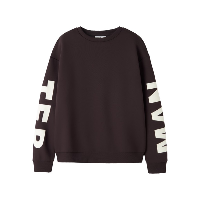 NAME IT KIDS Nokki langærmet sweatshirt - Chocolate Plum