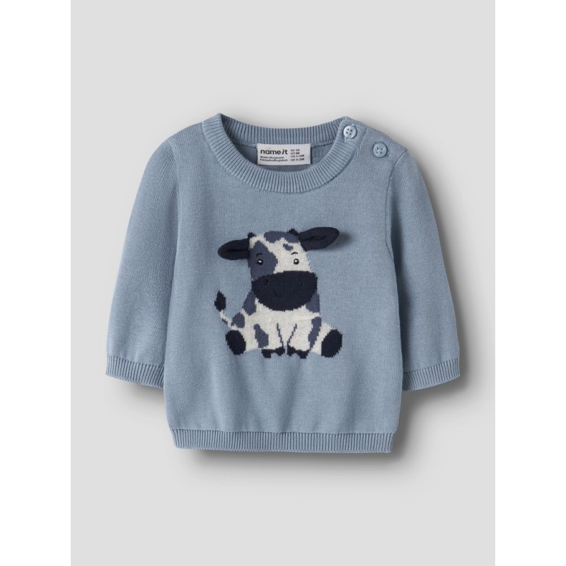 NAME IT BABY Ligan langærmet strik - Ashley Blue