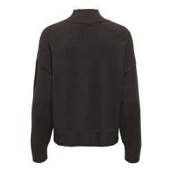 ONLY CARMAKOMA Princess langærmet highneck strik - Chocolate Torte / MELANGE