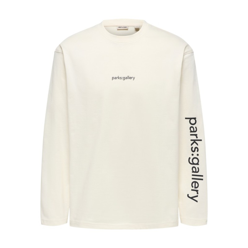 ONLY & SONS Fred relaxed langærmet t-shirt - Egret / PARKS GALLERY