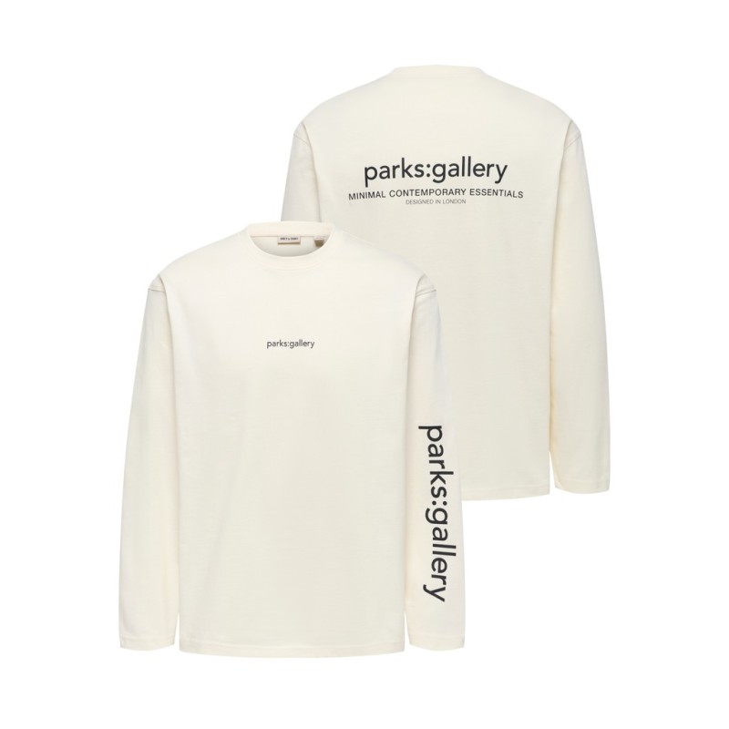 ONLY & SONS Fred relaxed langærmet t-shirt - Egret / PARKS GALLERY