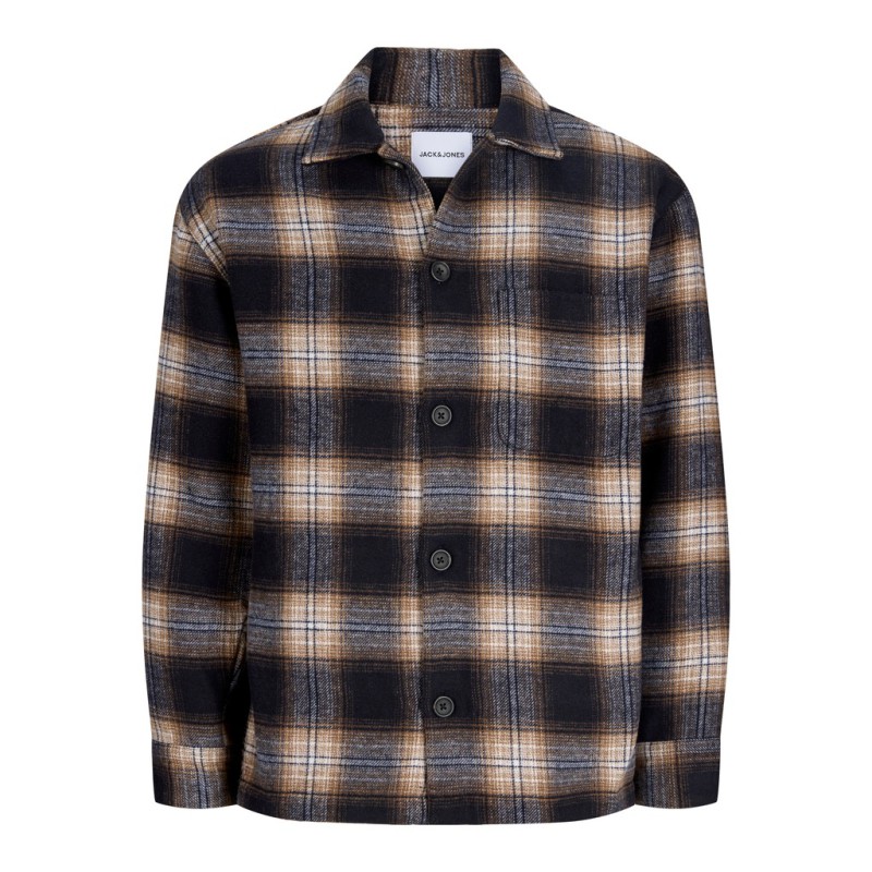 JACK & JONES PLUS Soho ollie langærmet overshirt - Navy Blazer / CHECK
