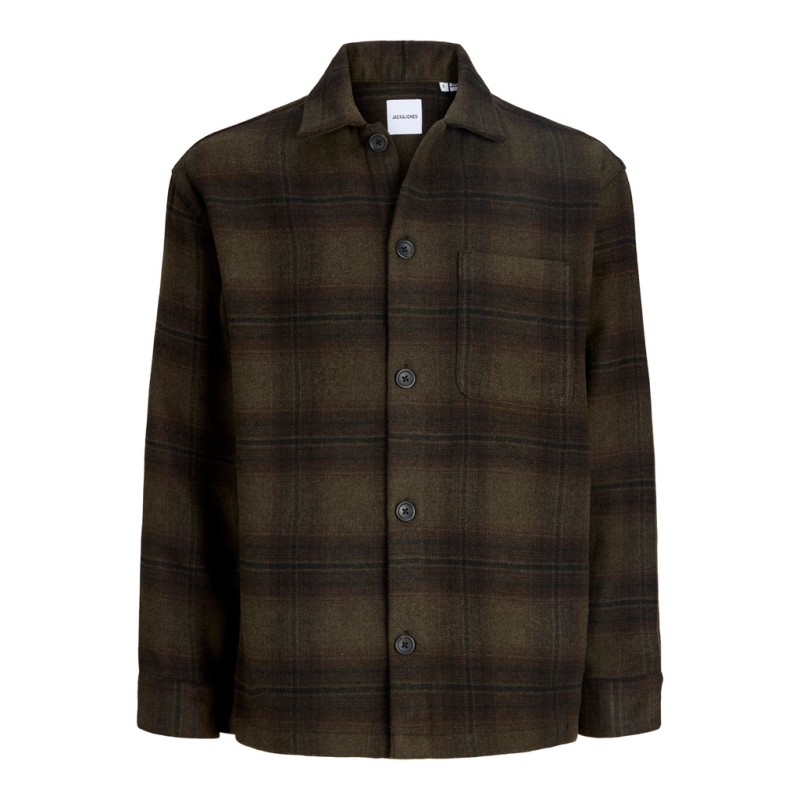 JACK & JONES PLUS Soho ollie langærmet overshirt - Olive Night / CHECK