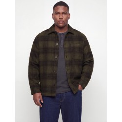 JACK & JONES PLUS Soho ollie langærmet overshirt - Olive Night / CHECK