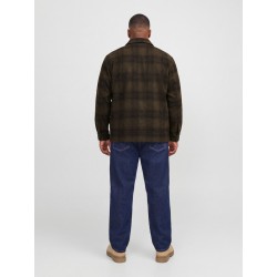 JACK & JONES PLUS Soho ollie langærmet overshirt - Olive Night / CHECK