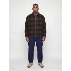 JACK & JONES PLUS Soho ollie langærmet overshirt - Olive Night / CHECK