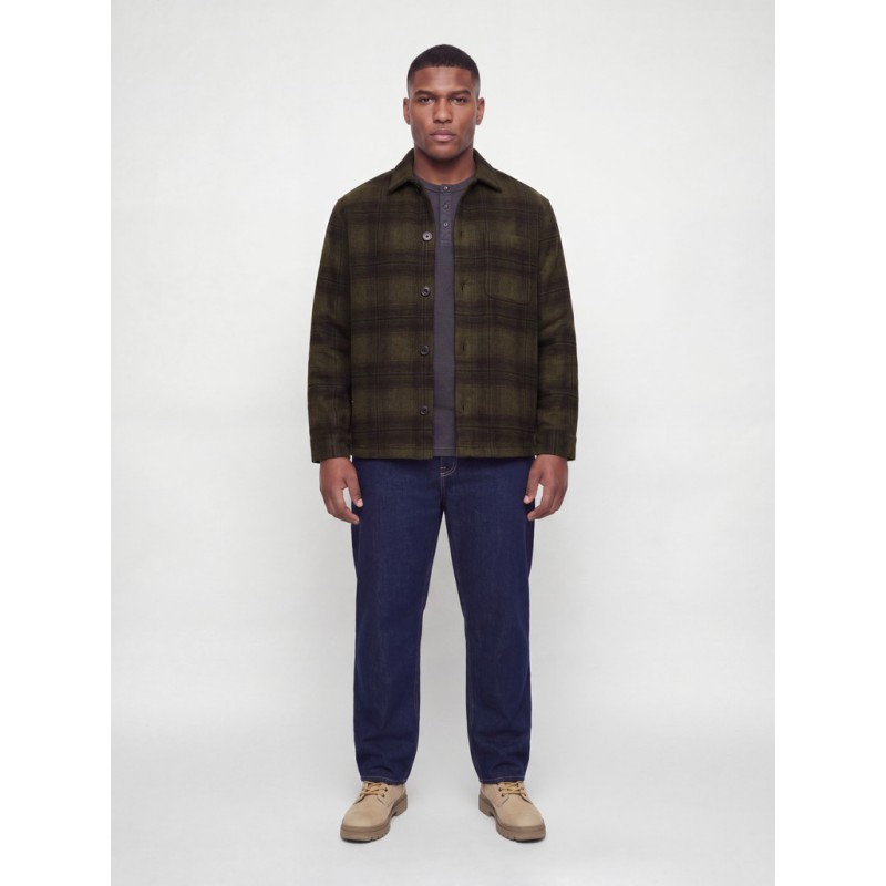 JACK & JONES PLUS Soho ollie langærmet overshirt - Olive Night / CHECK