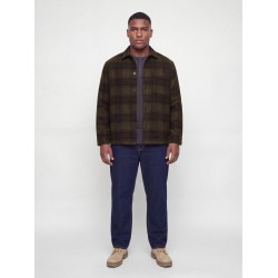 JACK & JONES PLUS Soho ollie langærmet overshirt - Olive Night / CHECK