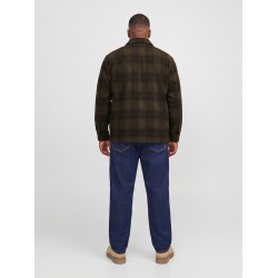 JACK & JONES PLUS Soho ollie langærmet overshirt - Olive Night / CHECK