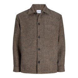 JACK & JONES Soho ollie langærmet overshirt - Cocoa Pattern / HOUNDSTOOTH